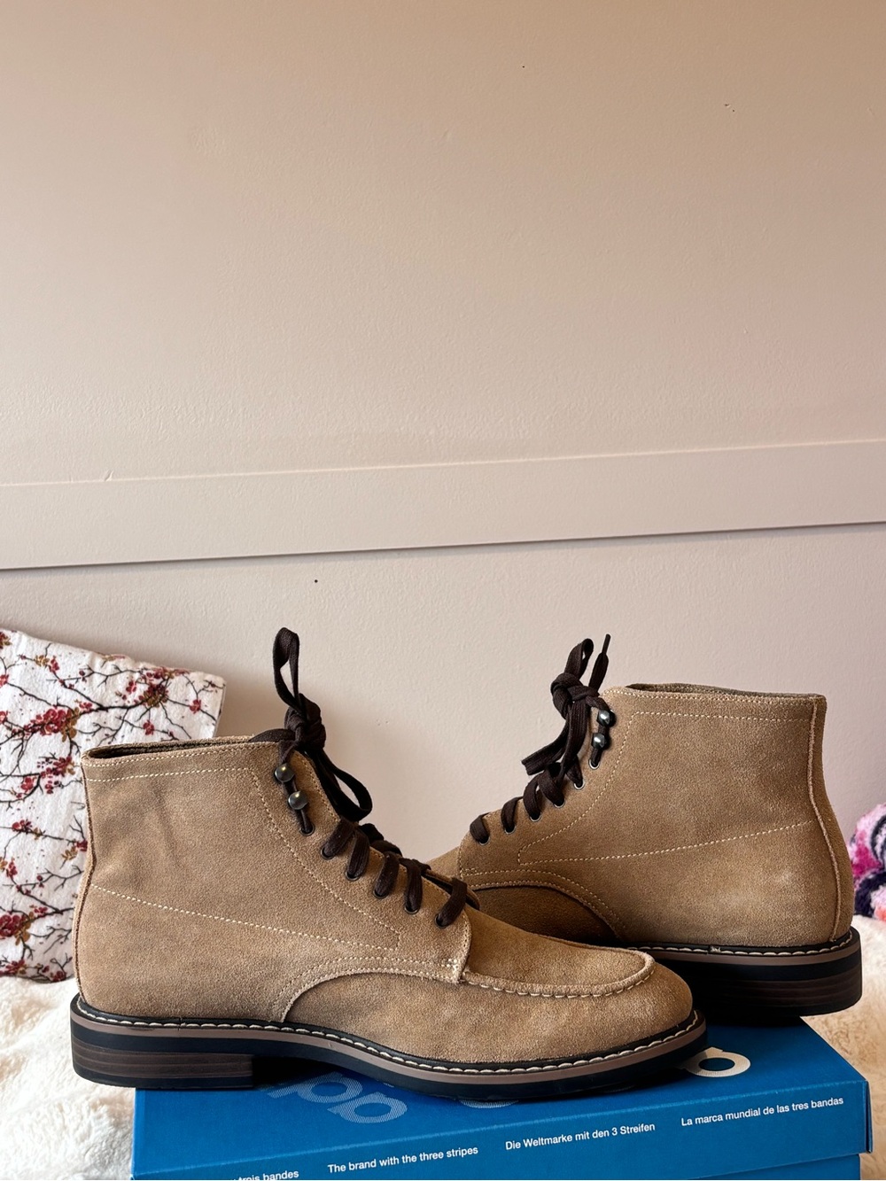 Men's Suede Moc Toe Boots - Tan/Brown - Picture 5 of 7